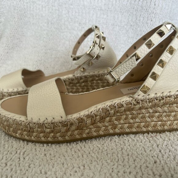 Valentino Rockstud Espadrille Platform Wedge Sandal (Women) - Picture 3 of 4